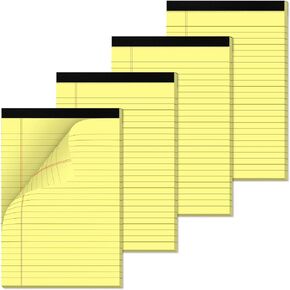 Legal Pads 4x6 with 18-Line College Ruled Small Legal Pads 6 Packs of Mini Legal Note Pads Non-Penetrating Paper, Perforated Writing Pad for School, Office, Business