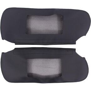 NewYall Black Left and Right Sun Visor Leather Cover Trim