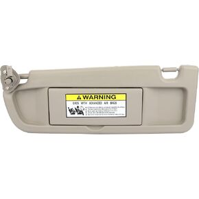 SCITOO Left Driver Side Atlas Gray Sun Visor Assembly fit for 2006 2007 2008 2009 2010 2011 for Honda Civic Without Sunroof(83280-SNA-A01ZA) in Kuwait
