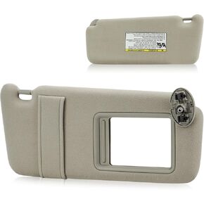 Left Driver Side Sun Visor for Toyota Camry 2007 2008 2009 2010 2011, Without Sunroof Replaces for 74320-06780-B0, 74320-33B81-B0 Gray