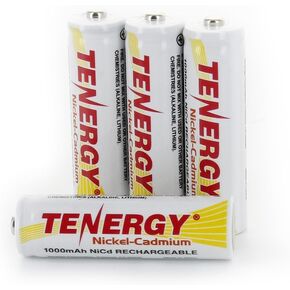Tenergy AA Rechargeable Battery NiCd 1000mAh 1.2V Battery Pack for Solar Lights, Garden Lights, 12 Pack