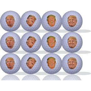 Funny Trump Face Golf Balls 12 Pack- Great Gift IDEA from Moms, DADS and Kids - Perfect for The Person who has Everything.