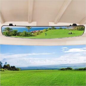 Golf Cart Rear View Mirror for Yamaha EZGO Club Car, 16.5" Extra Wide 180 Degree Panoramic Rearview Mirror
