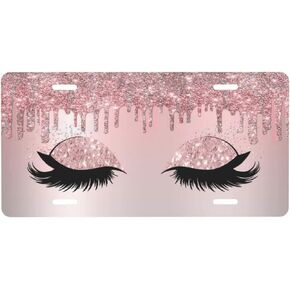 Yellow Sun and Moon Vintage Boho Flower License Plate Aluminum Metal Tag Metal Car Plate Novelty Auto Decoration 6 X 12 Inch