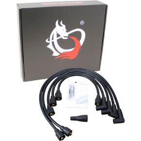 AIP Electronics Dragon Fire 8mm Ultra-Duty High Energy Compatible Replacement Spark Plug Wire Set for Ford 8N 2N 9N with Side Mount Distributor OEM Fit PWJ226