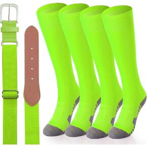 Youth Baseball Socks with Belt Combo, Adjustable Elastic Belts and Softball Socks Set for Boys and Grils