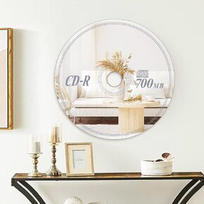 CD Mirror 13x13 Inch, Cool Mirror, Music Decor, Retro Music Room Decor, Y2K Mirror Wall Decor, Funky Home Decor, Nostalgic Silver Acrylic Mirror, Vinyl Retro Decor, Creative Gift