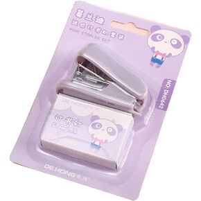 Purple Mini Stapler Set with 400 Standard Staples Cute Stapler Includes Built-in Staple Remover Morandi Color Stapler Set for Learning Home Office Gift,Manual Staplers,Staplers and Punches