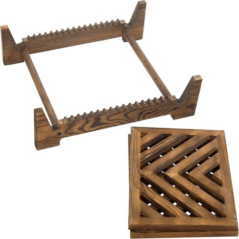 MyGift Vintage Dark Brown Wood Tabletop Record Album Holder Organizer Rack, Stores and Display up to 15 Album Sleeves in Saudi Arabia