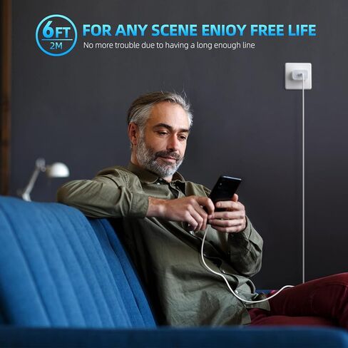 شاحن سريع iPhone، شاحن iPhone شحن سريع شاحن USB C مزدوج المنفذ [معتمد من Apple MFi] 2 حزمة 2 في 1 محول شاحن Apple سريع كابل لايتنينج 6FT لهاتف iPhone 14 ProMax/13Pro/12 Mini/11/XR/SE in Kuwait