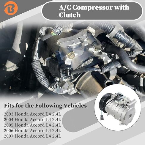 ضاغط مكيف الهواء مع القابض - يستبدل CO 28003C، 38810-RAA-A01، 10349951 - متوافق مع Accord، 2003-2007 in Kuwait