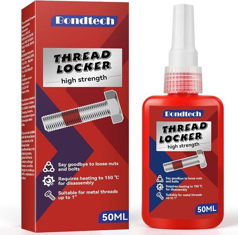 Threadlocker Red، خزانة خيط عالية القوة 50 مل، مشابك معدنية للقفل والختم، خيط يصل إلى 1 بوصة، غراء لولبي ثابت in Saudi Arabia