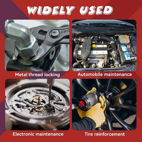 Threadlocker Red، خزانة خيط عالية القوة 50 مل، مشابك معدنية للقفل والختم، خيط يصل إلى 1 بوصة، غراء لولبي ثابت in Saudi Arabia