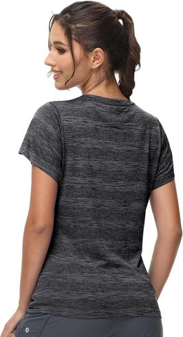 MIER Women's Running Athletic Shirts Dry Fit Active T-shirt Tops Short Sleeve Soft Crew Neck Gym Workout Exercise Tees in Saudi Arabia