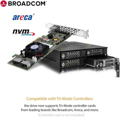 ICY DOCK 4 Bay M.2 NVMe SSD PCIe 4.0 Mobile Rack Enclosure for External 5.25" Drive Bay (4 x OCuLink SFF-8612 4i) | ToughArmor MB720MK-B V3 in Saudi Arabia