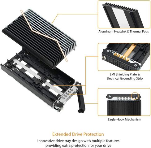 ICY DOCK 4 Bay M.2 NVMe SSD PCIe 4.0 Mobile Rack Enclosure for External 5.25" Drive Bay (4 x OCuLink SFF-8612 4i) | ToughArmor MB720MK-B V3 in Saudi Arabia