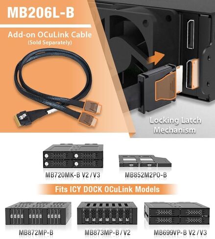 ICY DOCK 4 Bay M.2 NVMe SSD PCIe 4.0 Mobile Rack Enclosure for External 5.25" Drive Bay (4 x OCuLink SFF-8612 4i) | ToughArmor MB720MK-B V3 in Saudi Arabia