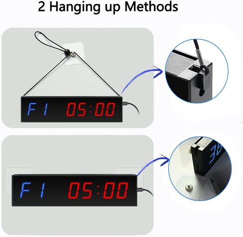 FCXJTU LED Gym Clock Interval Timer, 1.5in Metal Count Down/Up Training Timer Programmable Stopwatch Adjustable Volume Brightness with Remote Control for Home Gym Fitness Exercise Workout in Kuwait