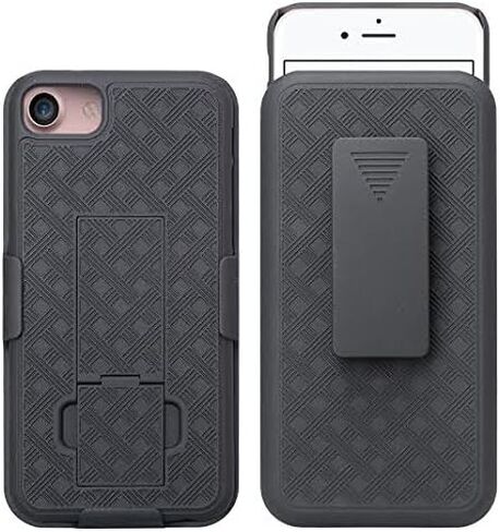 حافظة iPhone SE2/8/7/6/6s، حافظة كومبو وحافظة - مع مسند مدمج، حافظة بمشبك حزام دوار لهاتف Apple iPhone SE 3rd Gen (2022) SE2 8، 7، 6، 6s in Kuwait