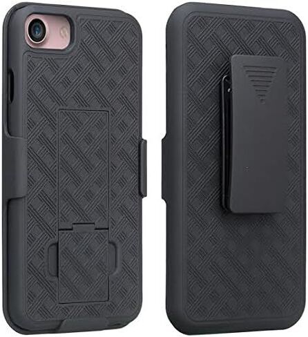 حافظة iPhone SE2/8/7/6/6s، حافظة كومبو وحافظة - مع مسند مدمج، حافظة بمشبك حزام دوار لهاتف Apple iPhone SE 3rd Gen (2022) SE2 8، 7، 6، 6s in Kuwait