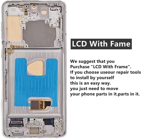 AMOLED لهاتف Samsung Galaxy S21 Plus استبدال الشاشة مع إطار لهاتف Samsung S21+ استبدال الشاشة SM-G996B SM-G996U LCD محول رقمي شاشة تعمل باللمس مع أدوات 6.7 بوصة فضي in Kuwait