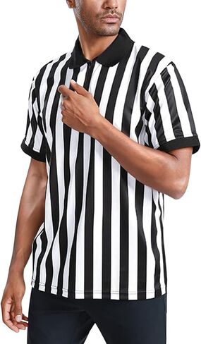 Men's Referee Shirt, Official Referee Uniform Basketball Umpire Jerseys for Football Volleyball Halloween Costume in Kuwait