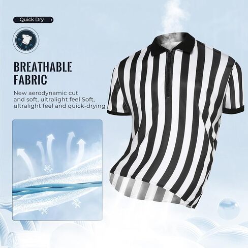 Men's Referee Shirt, Official Referee Uniform Basketball Umpire Jerseys for Football Volleyball Halloween Costume in Kuwait