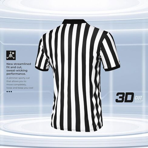 Men's Referee Shirt, Official Referee Uniform Basketball Umpire Jerseys for Football Volleyball Halloween Costume in Kuwait