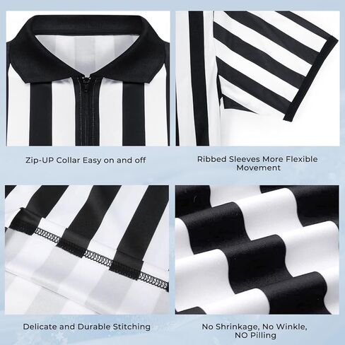 Men's Referee Shirt, Official Referee Uniform Basketball Umpire Jerseys for Football Volleyball Halloween Costume in Kuwait