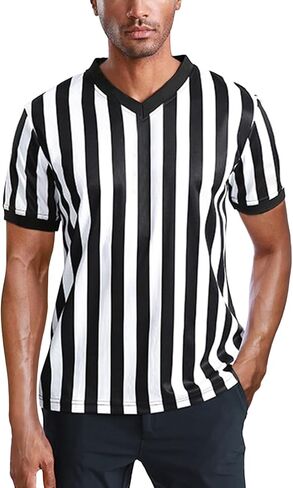 Men's Referee Shirt, Official Referee Uniform Basketball Umpire Jerseys for Football Volleyball Halloween Costume in Saudi Arabia
