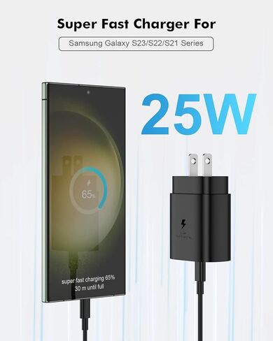 شاحن ساعة سامسونج جالاكسي 2 في 1 25 وات USB C شاحن سريع لهاتف سامسونج جالاكسي S23 Ultra/S23/S22 Ultra/S22/S21، Galaxy Watch 5 Pro/5/4/3/Active2/1، Tab S8/S7، Z Fold 4 /Z Flip 4,4.9FT شاحن حائط بكابل in Kuwait