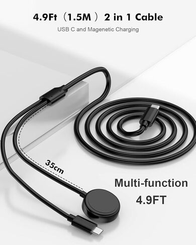 شاحن ساعة سامسونج جالاكسي 2 في 1 25 وات USB C شاحن سريع لهاتف سامسونج جالاكسي S23 Ultra/S23/S22 Ultra/S22/S21، Galaxy Watch 5 Pro/5/4/3/Active2/1، Tab S8/S7، Z Fold 4 /Z Flip 4,4.9FT شاحن حائط بكابل in Kuwait