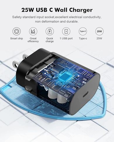 شاحن ساعة سامسونج جالاكسي 2 في 1 25 وات USB C شاحن سريع لهاتف سامسونج جالاكسي S23 Ultra/S23/S22 Ultra/S22/S21، Galaxy Watch 5 Pro/5/4/3/Active2/1، Tab S8/S7، Z Fold 4 /Z Flip 4,4.9FT شاحن حائط بكابل in Kuwait