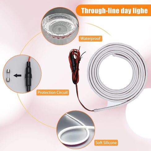 UGSHY 1 PC Exterior Car LED Strip Lights, Car Daytime Running Light Strips, 59 Inches Flexible Waterproof Car Hood Strip Light, for Cars, SUVs, Trucks (Blue) in Saudi Arabia