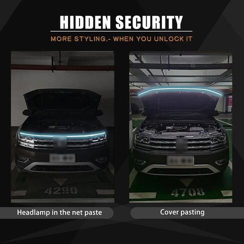 UGSHY 1 PC Exterior Car LED Strip Lights, Car Daytime Running Light Strips, 59 Inches Flexible Waterproof Car Hood Strip Light, for Cars, SUVs, Trucks (Blue) in Saudi Arabia