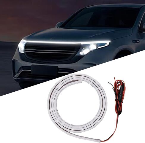 UGSHY 1 PC Exterior Car LED Strip Lights, Car Daytime Running Light Strips, 59 Inches Flexible Waterproof Car Hood Strip Light, for Cars, SUVs, Trucks (Blue) in Saudi Arabia