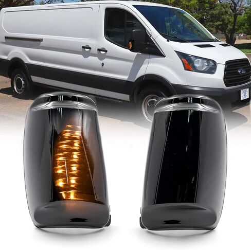 NSLUMO Amber LED Side Mirror Marker Lights Compatible w/ 2015-2021 F-ord Transit 150 250 350 Smoked Lens Side Mirror Blinker Turn Signal Indicator Lamp Assembly in Saudi Arabia