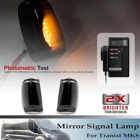 NSLUMO Amber LED Side Mirror Marker Lights Compatible w/ 2015-2021 F-ord Transit 150 250 350 Smoked Lens Side Mirror Blinker Turn Signal Indicator Lamp Assembly in Saudi Arabia