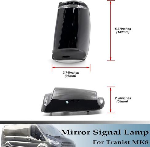 NSLUMO Amber LED Side Mirror Marker Lights Compatible w/ 2015-2021 F-ord Transit 150 250 350 Smoked Lens Side Mirror Blinker Turn Signal Indicator Lamp Assembly in Saudi Arabia