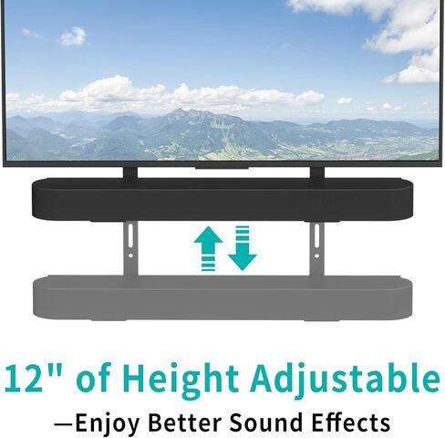 حامل تلفزيون Soundbar عالي التحمل لحامل Sonos Beam Gen 1&2 Soundbar أسفل التلفزيون أو فوق ارتفاع التلفزيون، قم بضبط حامل Soundbar لحامل تلفزيون Sonos Beam مع مجموعة أدوات - تحمل ما يصل إلى 15 رطلاً in Kuwait