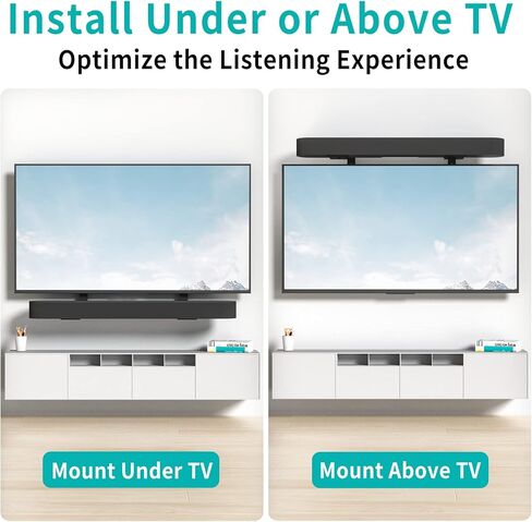 حامل تلفزيون Soundbar عالي التحمل لحامل Sonos Beam Gen 1&2 Soundbar أسفل التلفزيون أو فوق ارتفاع التلفزيون، قم بضبط حامل Soundbar لحامل تلفزيون Sonos Beam مع مجموعة أدوات - تحمل ما يصل إلى 15 رطلاً in Kuwait