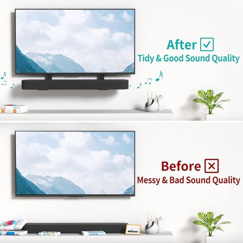 حامل تلفزيون Soundbar عالي التحمل لحامل Sonos Beam Gen 1&2 Soundbar أسفل التلفزيون أو فوق ارتفاع التلفزيون، قم بضبط حامل Soundbar لحامل تلفزيون Sonos Beam مع مجموعة أدوات - تحمل ما يصل إلى 15 رطلاً in Kuwait