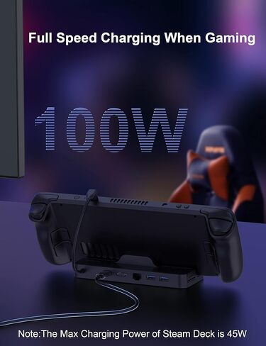 Steam Deck/Steam Deck OLED Dock with SD/TF Reader, NewQ 7-in-1 Dock with HDMI 2.0 4K@60Hz, 2 USB-A 3.0, 1000Mbps Ethernet, PD-in 100W Max, Compatible with USB C Devices in Saudi Arabia