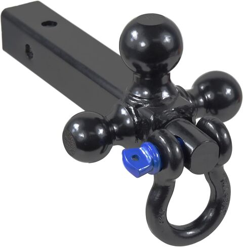 TOPTOW 64059 حامل وصلة المقطورة ثلاثي الكرات مع كبل D دوار، وحزام سحب للاسترداد 3 بوصات × 20 بوصة in Kuwait