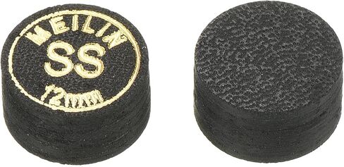 2 Pack Pool Cue Tips - Laminated Billiard Cue Tips, Super Soft Multiple Layer Faux Leather, Apply to Pool Cues/Snooker (12mm Dia, Black) in Saudi Arabia
