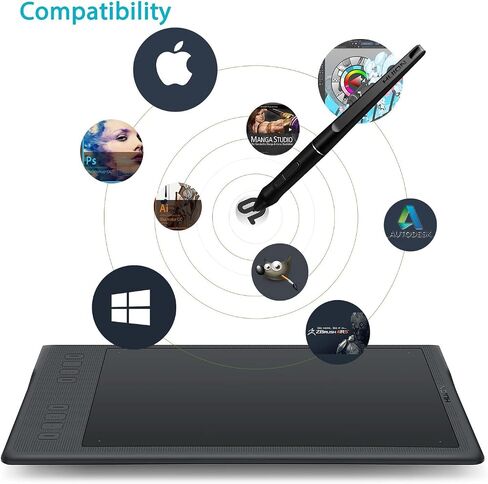 HUION Inspiroy Q11K V2 أقراص الرسم الرسومية اللاسلكية وظيفة الميل بطارية خالية من القلم 8192 ضغط القلم، 11 * 6.87 بوصة قلم لوحي لجهاز Mac/PC/Windows in Kuwait