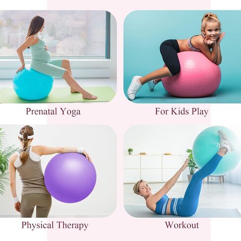 Honoson 3 Pcs Exercise Ball Large Yoga Ball Pregnancy Ball 3 Size Fitness Ball Multiple Sizes Yoga Ball Chair for Office Home Labor Gym Birth Balance, 55/65/75cm (Pink, Purple, Green) in Saudi Arabia