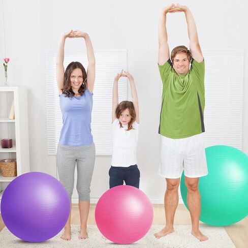 Honoson 3 Pcs Exercise Ball Large Yoga Ball Pregnancy Ball 3 Size Fitness Ball Multiple Sizes Yoga Ball Chair for Office Home Labor Gym Birth Balance, 55/65/75cm (Pink, Purple, Green) in Saudi Arabia