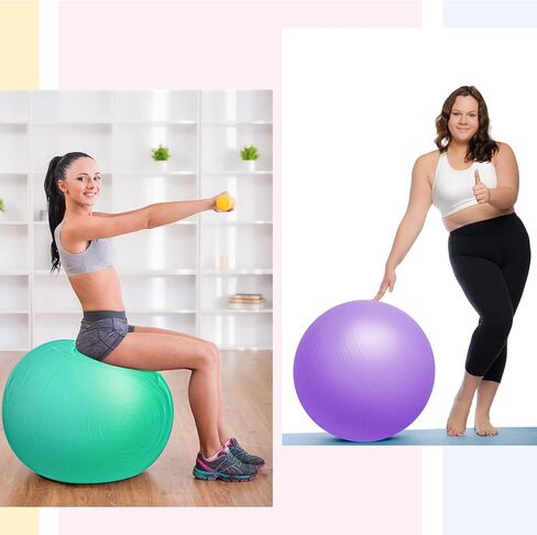 Honoson 3 Pcs Exercise Ball Large Yoga Ball Pregnancy Ball 3 Size Fitness Ball Multiple Sizes Yoga Ball Chair for Office Home Labor Gym Birth Balance, 55/65/75cm (Pink, Purple, Green) in Saudi Arabia