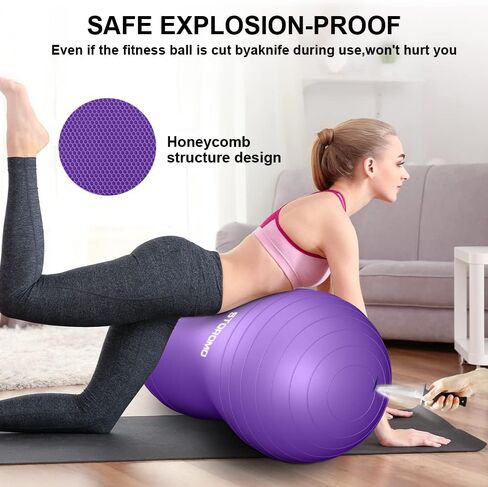 Peanut Ball,Peanut Exercise Ball,Yoga Ball,Pregnancy Ball,Peanut Stability Ball,for Kids Therapy,Labor Birthing,Core Strength Training(Include Pump) (39x20 inch (100x50cm), Purple) in Saudi Arabia